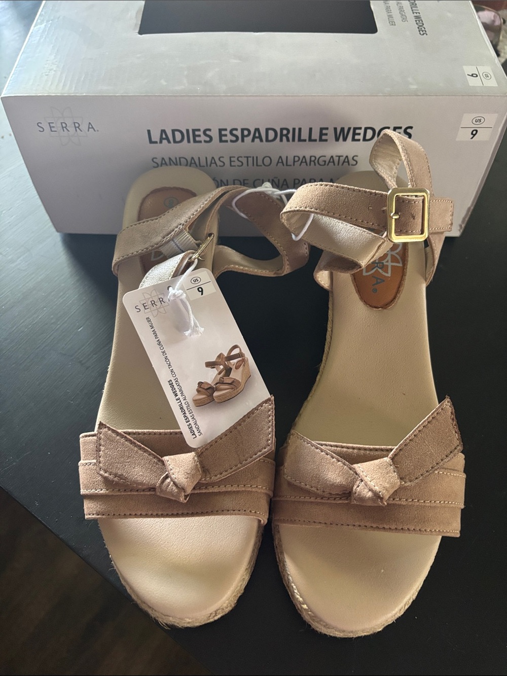 Serra Women's Espadrille Wedge Sandals - Tan size 9 nwt